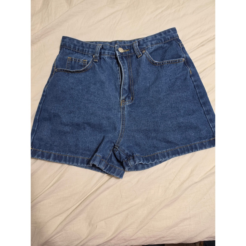 Shein Women Medium Wash High Waisted Denim Jean Shorts D3522 Blue S/M